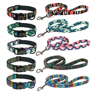 Personalised Dog Collar and Lead Leash set Customised Pet Name Number Engraved - Picture 1 of 17