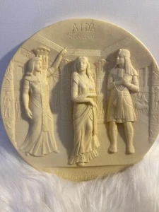 La Scala Italian Grand Opera Music Theater Ivory Alabaster Plate Aida - Picture 1 of 5