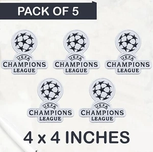 5Pcs UEFA Champions League Logo Iron On Badge- Sew Patch - Embroidered Patch - Picture 1 of 7