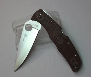NEW Unused Numbered C10FPBN SPYDERCO Brown Endura 4 First Generation Model Foldi - Picture 1 of 8