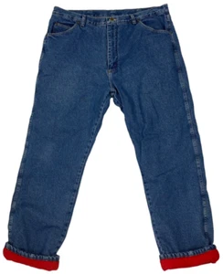 Wrangler Jeans Mens 40x32 Fleece Lined Rugged Wear Workwear Heavy Duty Winter - Picture 1 of 15