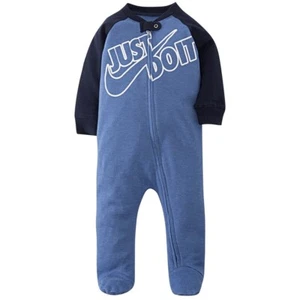 NEW Nike Just Do It Baby Boys One Piece Sleeper Blue Swoosh Size 3 Months 3M NWT - Picture 1 of 2