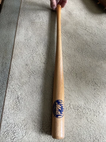 Vintage 1989 New York Mets Mini Wooden Baseball Bat E W Hannas 17" MBL Souvenir Cover