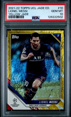 PSA 10 2021-22 Topps Jade UCC Yellow Jade #10 Lionel Messi /50 Germain SSP - Image 1 of 2