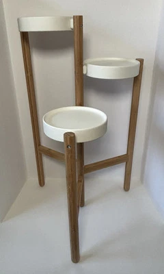 Ikea SATSUMAS Plant Stand Indoor, Bamboo/White, 30 ¾" - NEW Foto 1 de 3