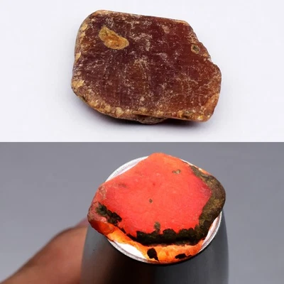💎 20.09ct 22.5x19mm Rough Natural Orangish Red Ruby - Unheated, Madagascar Gem - Image 1 of 4