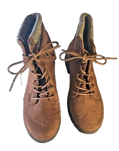 Arizona Brown Casual Fashion Hiker Faux Suede Lace Up Ankle Boots Womens Size 9 - Picture 1 of 14