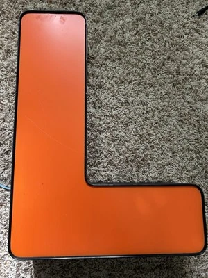18” CHANNEL LETTERS , Commercial Quality,    Orange Face, Black Trim,  "L” - Image 1 of 2