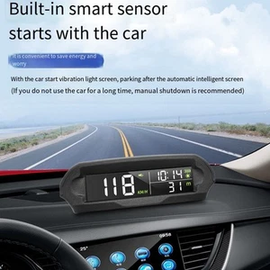 UMWELTFREUNDLICHES KABELLOSES AUTO-HUD-DISPLAY MIT SOLARENERGIE UND GESCHWINDIGK - Zdjęcie 1 z 12