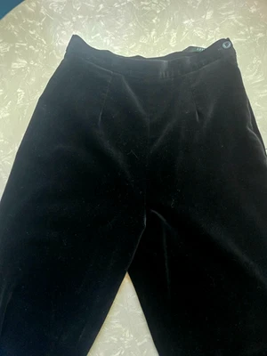 Laura Ashley Black Velvet High Rise Pants Size 8 Whimsigoth - Image 1 of 4