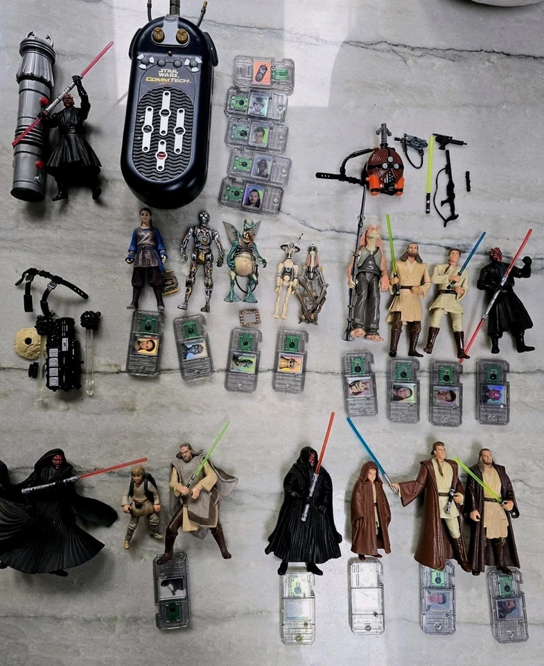 星球大战幻影威胁 17 件动作玩偶 Commchips+配件 1999 — 第 1/4 张图片