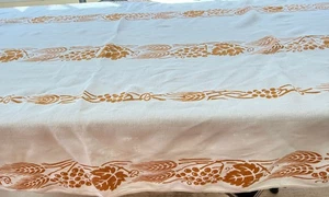 Italian Linen Tablecloth w/ 7 Napkins in Grape Vine Motif Pascucci  ZZ505 - Picture 1 of 9