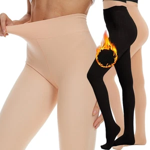 US Women Thermal Tights Fleece Lined Pantyhose Opaque Stockings Soft Warm Winter - Picture 1 of 14
