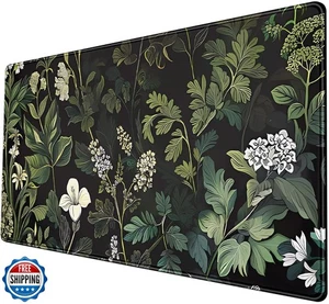 Botanic Floral Plant Mouse Pad - Large 31.5x15.7in - Extended Aesthetic Keybo - Afbeelding 1 van 5