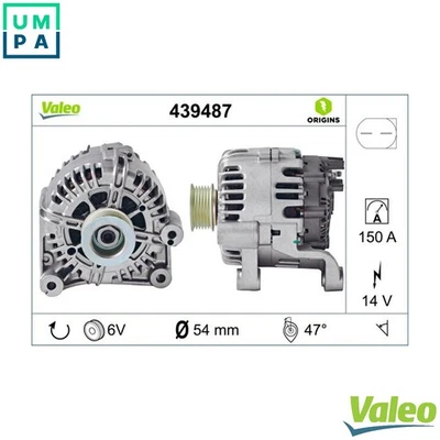 ALTERNATOR 439487 FOR BMW X3/SAV/E83 X5/E53 M47D20 2.0L 4cyl 3 E46 M57D30 3.0L - Image 1 of 4