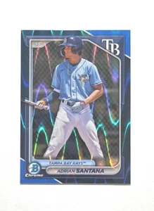 2024 Bowman Chrome Blue Ray Wave Ref /150 Adrian Santana RC (RAYS)! - Bild 1 von 3