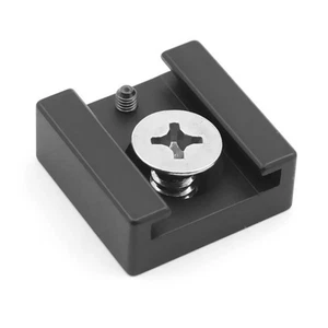 Cold Shoe Mount Adapter with 1/4inch Screw Base for DSLR Camera Cage Monitors - Picture 1 of 8