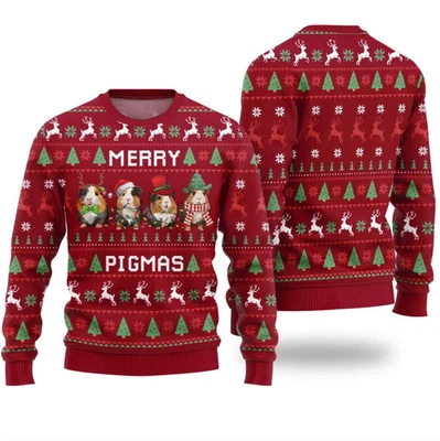Merry Pigmas Ugly Christmas Sweater S-5XL - Image 1 of 4
