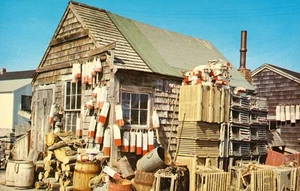 Vintage Postcard Lobster Fishing Village Narragansett Rhode Island USA - Picture 1 of 2