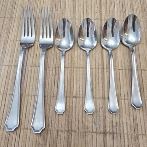 WALLACE TATUM FROST 4 TEASPOONS & 2 DINNER FORKS - Picture 1 of 1