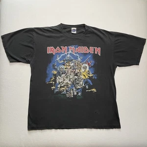 Vintage Iron Maiden Shirt XL Best Of The Beast Band Tee 90s Metal Rock Distress - Picture 1 of 16