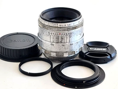 Objectif BelOMO Helios-44 argent, 58 mm F/2,0, URSS pour Canon EF EOS ! s/n: ... - Photo 1/4