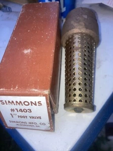 1” Brass Foot Valve Vintage NOS Simmons #1403 Lead Free - Picture 1 of 4