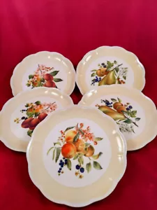 5 Orchard in Bloom by Lenox Speiseteller Birne Pflaume Pfirsiche Blüten überbacken - Bild 1 von 7
