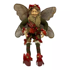 Mark Roberts Decorazione Fata di Natale Agrifoglio Bacca Rosso Verde 12” DIFETTI senza etichetta - Foto 1 di 8