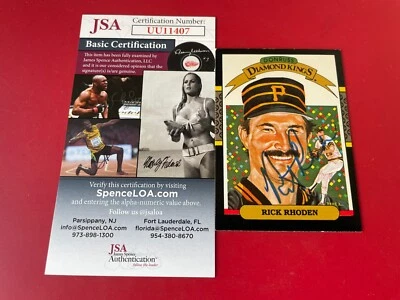 Rick Rhoden 1987 Donruss Diamond Kings Card Signed Auto JSA COA Foto 1 de 2