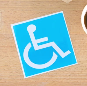2X Waterproof Disabled Car Stickers 100mm x 100mm - Picture 1 of 1