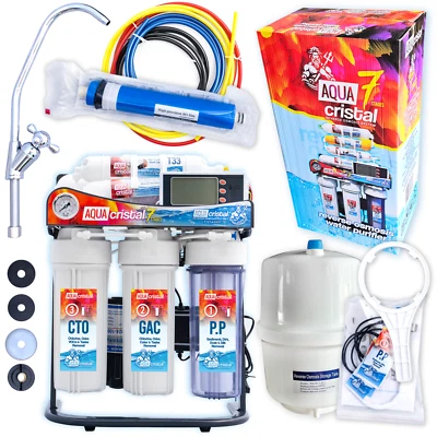 AQUA CRISTAL Sistema osmosi inversa 7 stadi PP GAC CTO RO T33 MINERAL 4IN1 impianto di filtrazione acqua