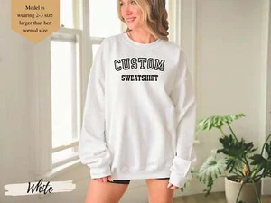 Individuelles Sweatshirt, College Schrift Buchstaben Sweatshirt, individuelles Zitat Sweatshirt, Ret - Bild 1 von 12