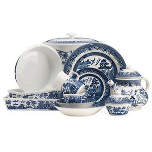 Blue Willow Ceramic Dinner Set Plates Bowls Dish Oriental Tableware Coffee Mug - Picture 1 of 51