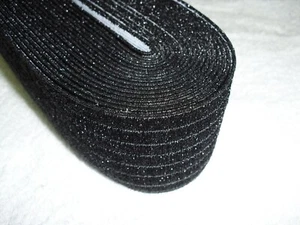 Gürtel Gummi 6cm schwarz/silber glitzernd 50cm Restposten Abverkauf!!! - Bild 1 von 2