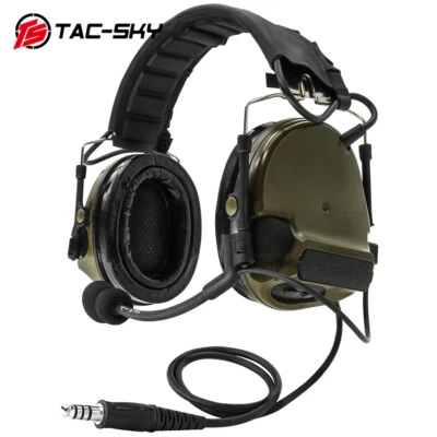TAC-SKY Tactical COMTAC III Noise-Reduction Pickup Headset FG Green C3 Headphone - Image 1 of 4