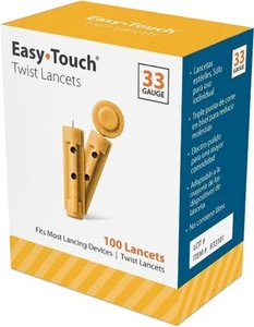 Easy Touch Twist Lancets 33 Gauge Tri-Bevel Cut Tip Latex Free 100 Count 6 Pack - Picture 1 of 6