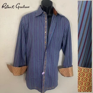 Robert Graham Contrast Long Sleeve Shirt Medium Gently worn 100% cotton - Picture 1 of 6