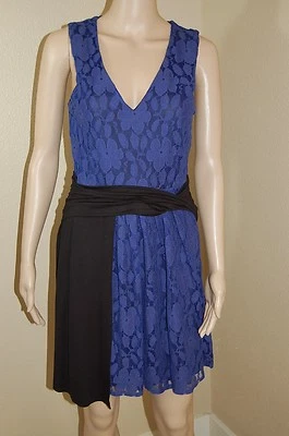 Vestido de cintura Leifnotes Anthropologie forrado de renda sem mangas drapeado ~Tamanho P - Imagem 1 de 4