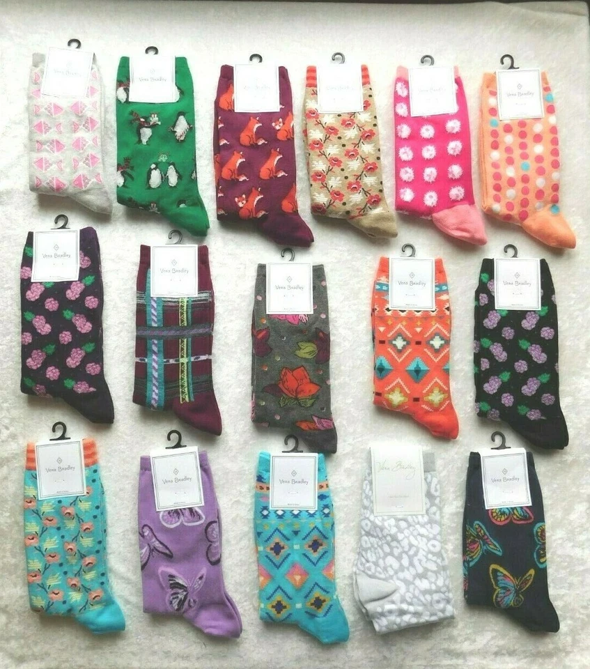 CALCETINES VERA BRADLEY CREW U-PICK PATRONES Y COLORES SURTIDOS NUEVOS CON ETIQUETAS NUEVOS MEZCLAR O COMBINAR Foto 1 de 1