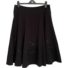 NEW LOOK Black Sequins Swing Midi Skirt Size 14