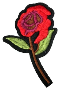 Patch Sew On Iron On Embroidered Clothing Hats Jackets Coat  ROSE FLOWER A154 - Picture 1 of 3