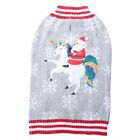 Santa Claus Riding Unicorn Ugly Dog Pet Holiday Christmas Sweater Size Medium