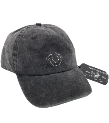 Gorra de béisbol True Religion cristal herradura sombrero lavado negro para mujer talla única Foto 1 de 3