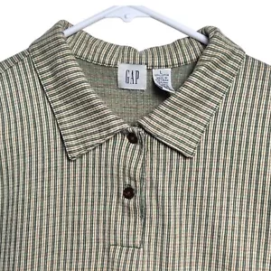 Polo Gap Boxy verde estampado a cuadros para mujer talla grande retro 100 % algodón - Imagen 1 de 7