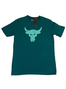 Under armour Project Rock Tee Mens Medium PR Brahma Bull Graphic Teal - Picture 1 of 2