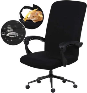 Water Resistant Stretch Computer Office Chair Cover Large Cover, Black - Picture 1 of 9