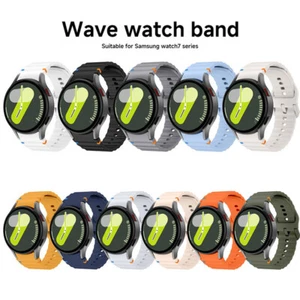 Silicone Wave Band Strap For Samsung Galaxy Watch 7 6 5 4 5Pro 45mm 44mm 40mm - Picture 1 of 23