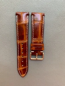 Brown Genuine Leather Skin Watch Strap Band 10 11...17 18 19 20 21 22 23 24 26mm - Picture 1 of 11