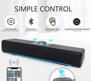 Dual Speaker Soundbar Bluetooth with USB for PC, Laptop, TV, Mobile, Stereo - Picture 1 of 5